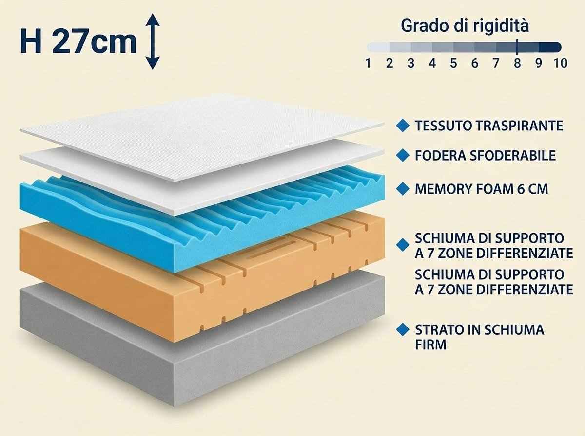 Caratteristiche del materasso Dormi Sereno